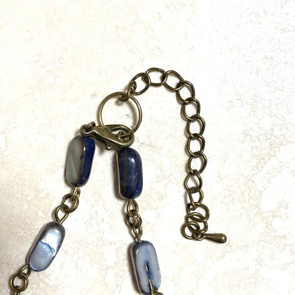 Rainbow Mother of Pearl Longevity Life Tree Pendant Bronze Link Long Necklace - Picture 9 of 12